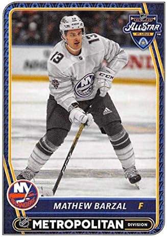 2020-21 налепница Topps NHL 608 Метју Барзал Ол-стар Newујорк Островски налепници за хокеј налепници