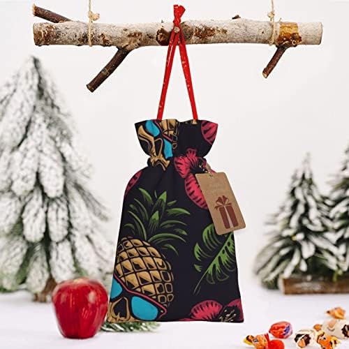 Жици За Влечење Божиќни Торби За Подароци Хаваи-Ананас-Череп-Цветни Подароци Торби За Завиткување Божиќни Вреќи За Завиткување Подароци Торбички