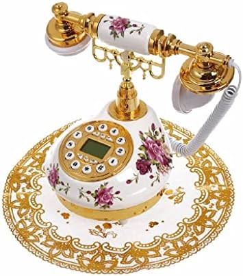 Хукаи Антички фиксни телефонски телефон со датум на повик за датум за прилагодување на часовникот за прилагодување без батерија класичен