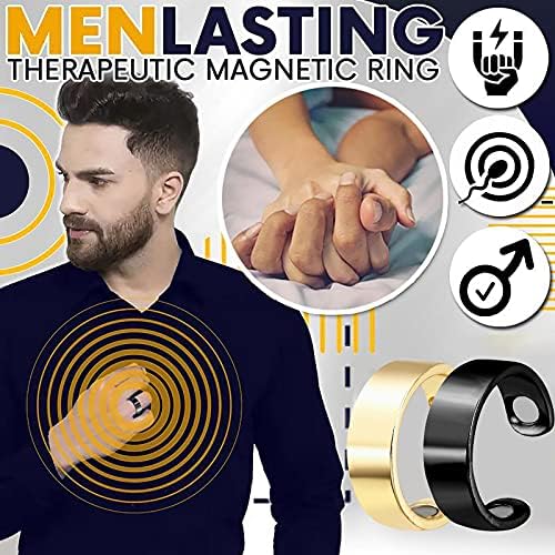 Ring Manlasting Прилагодлив отворен магнет бакар не'рѓосувачки елегантен прстен челик терапевтски магнетни прстени за расположение