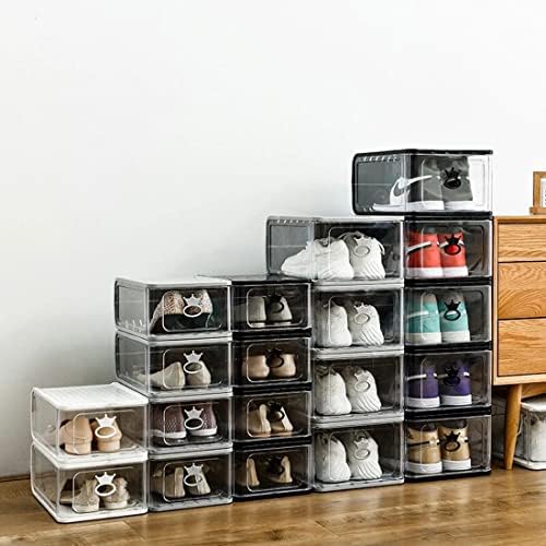 DINQ 4 кутии за складирање на чевли за пакување, чисти контејнери за чевли за плакари, контејнери за држачи за чевли за чевли од типот на фиоки