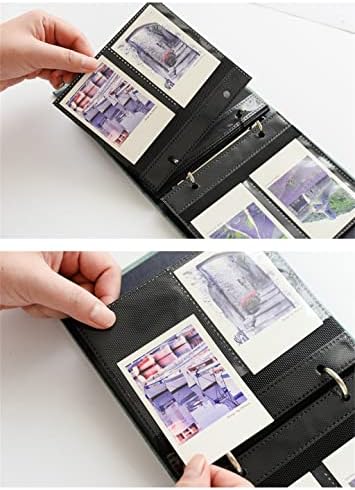 Liruxun 100 џебови мини филмови фото -книга за врзување албум за албум на носителот на картички за името
