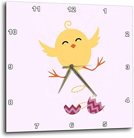 3дроза Пилешко Бебе Новороденче Розова Детска Соба Декорација-Ѕиден Часовник, 10-инчен