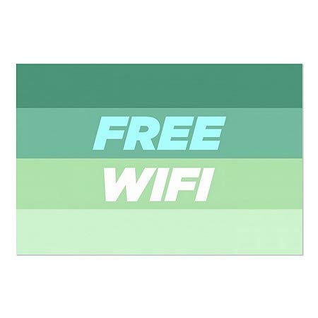 CGSignLab | Слободен WiFi - Модерен Градиент Прозорец Прицврстување | 18x12