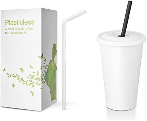 Хартиени Чаши за еднократна Употреба Со Хартиени Капаци и Растителни Сламки За Компостирање, Ктоб Еколошки Флексибилни Сламки За Пиење