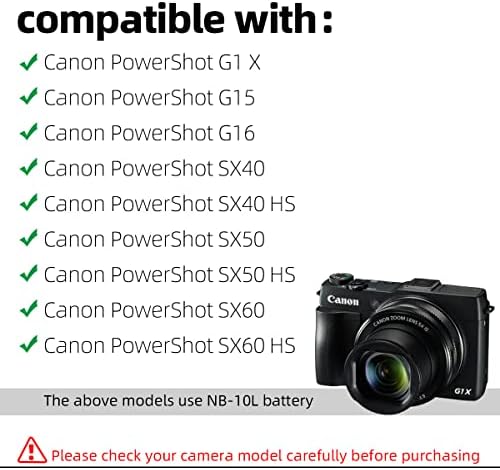 Глорич ACK-DC80 Комплет за адаптер за напојување на AC за Canon PowerShot G1 X, G1x, G15, G16, SX40, SX40 HS, SX50, SX50 HS,