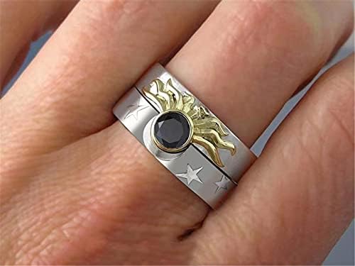 Гроздобер прстени за жени во форма на срце, во форма на срце, двојно слој, двојни парови, прстени за машка и женска ангажман, кои