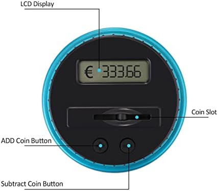 Wsabig Coin Bank Electronic Digital Digital LCD Counting Coin Coin Money Box Box Jar Piggy Bank Counter Countons Storage Cox за УСД евра