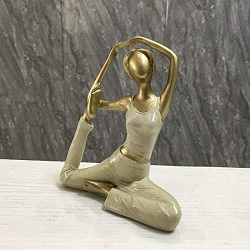 Артгениус Апстрактна статуа на фигурина на јога, домашно украсно девојче јога скуптура