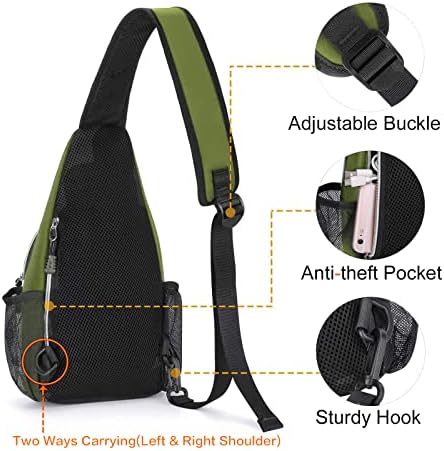 Mosiso Mini Sling ранец, мала пешачка пакет за патувања на отворено, случајна спортска торба