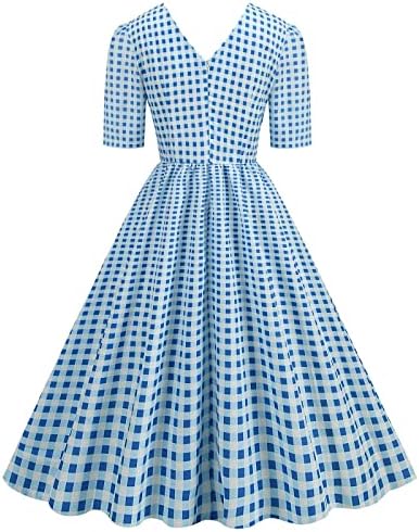 Јуниори летни фустани жени обични кратки ракави од 1950 -тите години на домашни часови, вечерна забава матурска облека, женски женски фустани