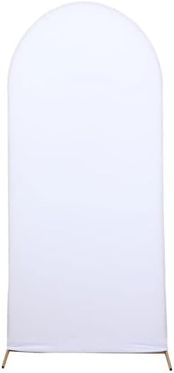 EfavormArt 5ft White Spandex Fit Round Top Top Backdrop Frame Stand Cover, двострана свадбена обвивка