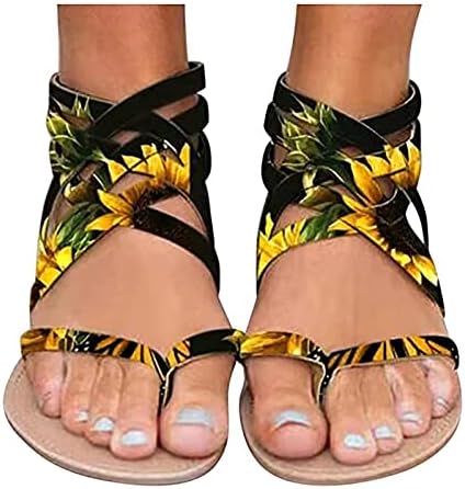 Сандали за жени облечени летни секси секси елегантни рамни сандали назад патент отворено пети лизгање на летна плажа римски чевли