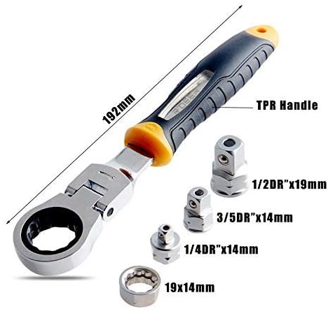 JF-Xuan Hand Tools 5pcs Ratchet Set Поставен прилагодлив адаптер за ракави CR-V клуч Спарнер Алатки за поправка
