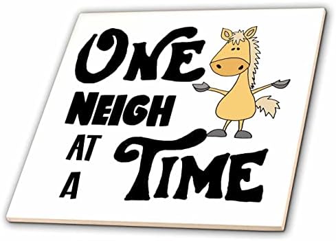 3dRose Смешни Симпатична Еден Сосед Во Исто Време Паломино Коњ Игра На Зборови Цртан Филм-Плочки