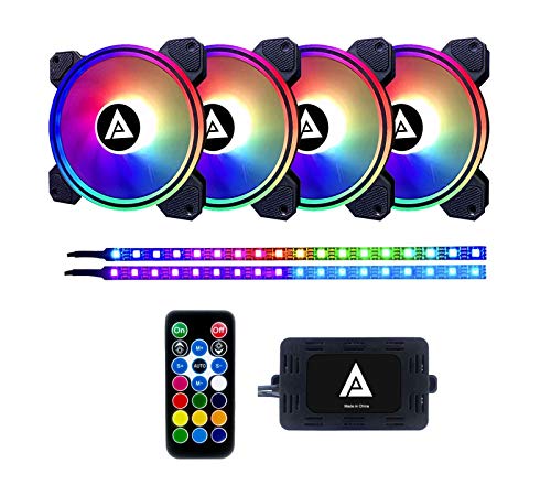 Apevia ET42-RGB Електро 120mm Молчи RGB БОЈА Менување НА LED Вентилатор СО Далечински Управувач, 28x Led Диоди &засилувач; 8X Анти-Вибрации