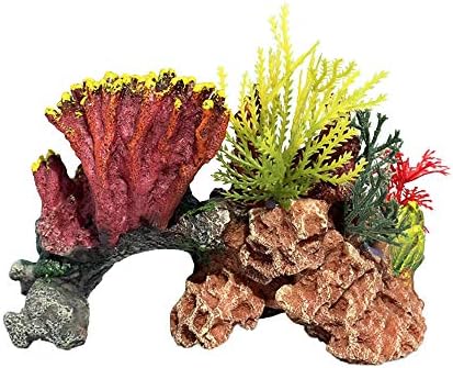 Данму 1 пакет полирезин корални украси, аквариум корал декор за риба резервоар аквариум декорација 7 x 3 1/2 x 4 1/3