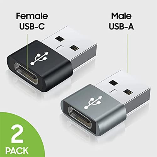 USB-C женски до USB машки брз адаптер компатибилен со вашиот телефон Asus Rog за полнач, синхронизација, OTG уреди како тастатура,