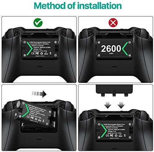 ПАКЕТ БАТЕРИИ За Полнење Tnp За Xbox Серија X S Безжичен Контролер Комплет За Далечинско Надградување Двоен Полнач, Висок Капацитет 2x2600