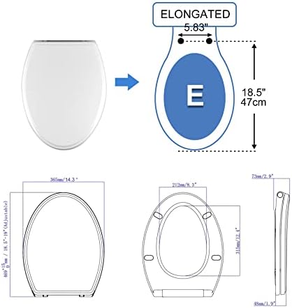 Хибент Премиум Издолжено Тоалетно Седиште Со Капак Тивко Затворање, Со Еден Клик До Брзо Ослободување, Лесна Инсталација Никогаш Не Олабавувајте