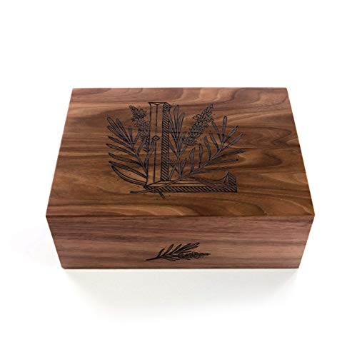Цветен монограм l Кутија за дрвени дрвени производи [Персонализирани сопствени подароци, годишнина, свадба, бебе, меморија]
