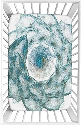 Декоративен лист за креветчиња, пајаци опремени со микрофибер бебе и дете за креветчиња, 28 x 52, Исклучителен цвет во форма на уметнички