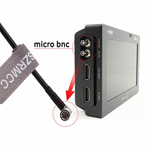 SZRMCC со голема густина HD десен агол микро Bnc Q4 до стандарден BNC Female 75 Ohm UHD 4K видео коаксијален кабел за BlackMagic Video