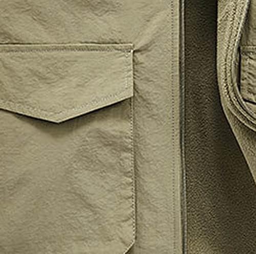 Машки спортски палто елек за качување со четкани алатки на отворено без аспиратор, необична облека и јакни со големи џебови со големи џебови