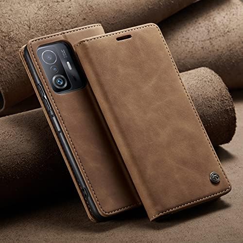 Покрив за телефонски куќиште компатибилен со Xiaomi 11T/11T PRO PREMIUM PU FARE LETERIC WALLET CASE, 2 во 1 куќиште на паричникот