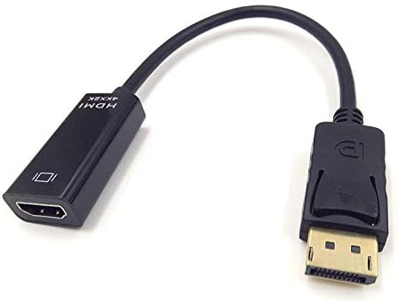 DisplayPort to HDMI адаптер, Haokiang 4K резолуција злато-позлатен DP Displayport Машки до HDMI Femaleенски конвертор Адаптер кабел за Lenovo