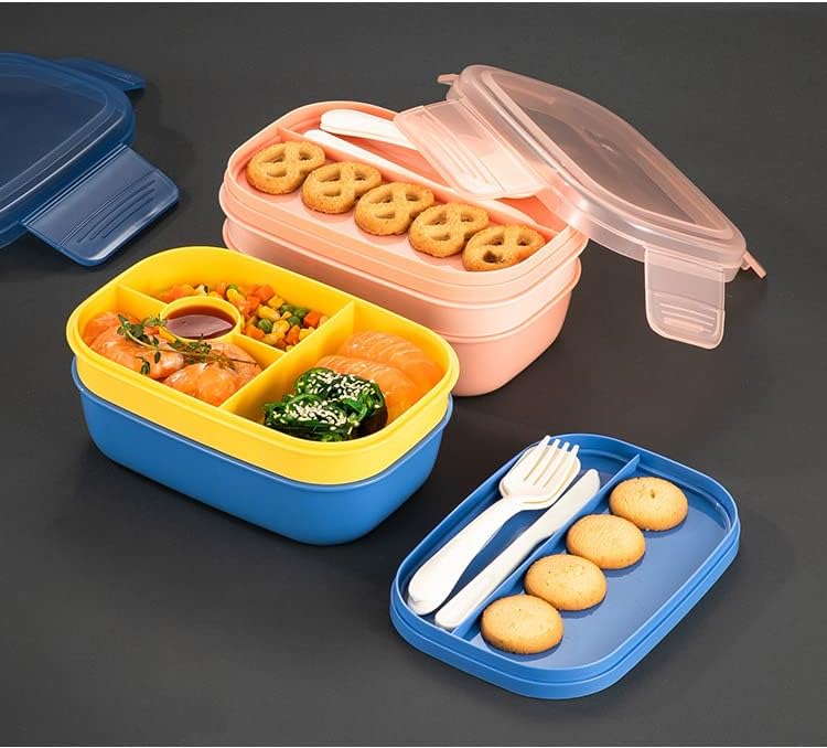 Symfloor Box за ручек Возрасна бенто кутија, контејнер за кутии за ручек со бенто, изграден во прибор, поставен за возрасни и деца