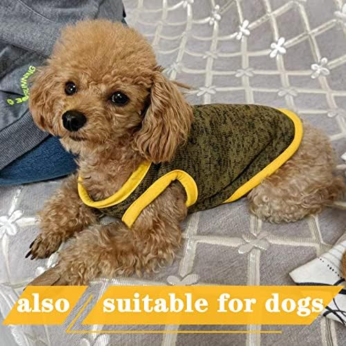 Tengzhi Мала кошула за кучиња мека плетена џемпер од руно дишејќи истегната облека без ракави облеки топла кученца маици резервоарот врвот чихуахуа